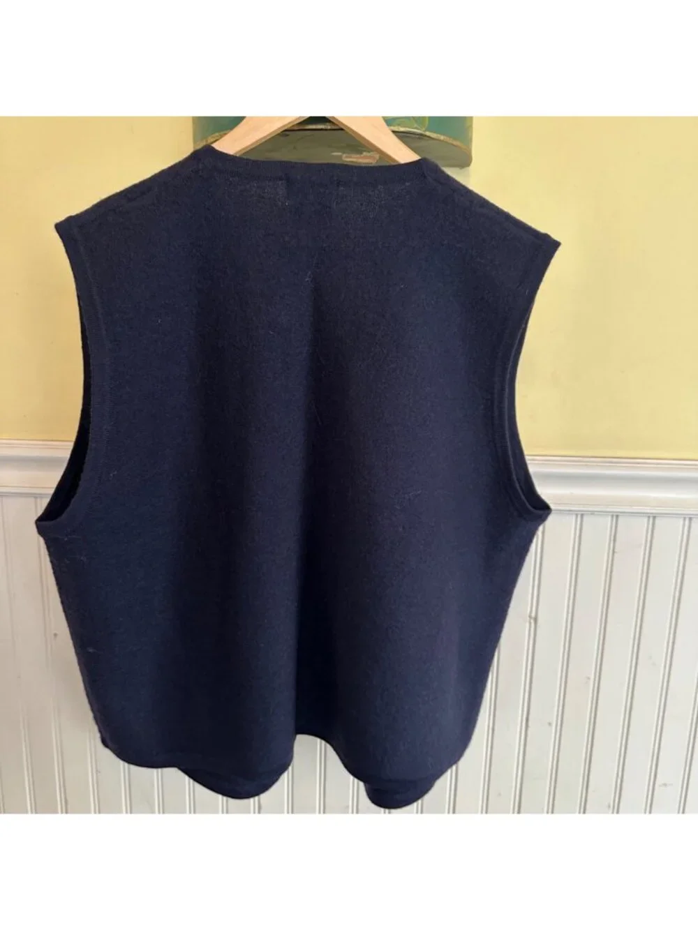Koret Navy Wool Embroidered Paisley Womens Vest Size L